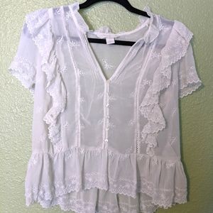 WHITE BABYDOLL TOP FOREVER 21
